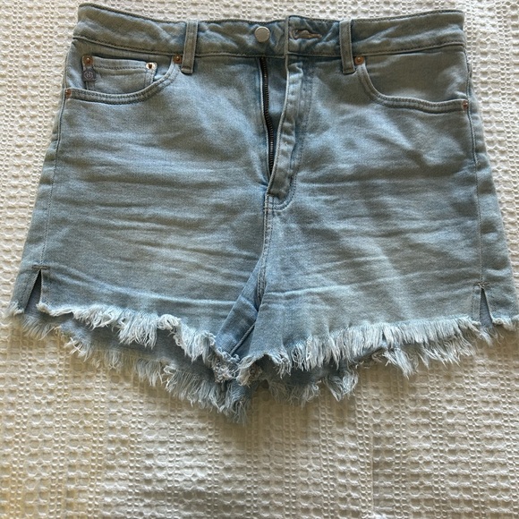 Just USA Pants - Just USA Light Blue Frayed Jean Shorts